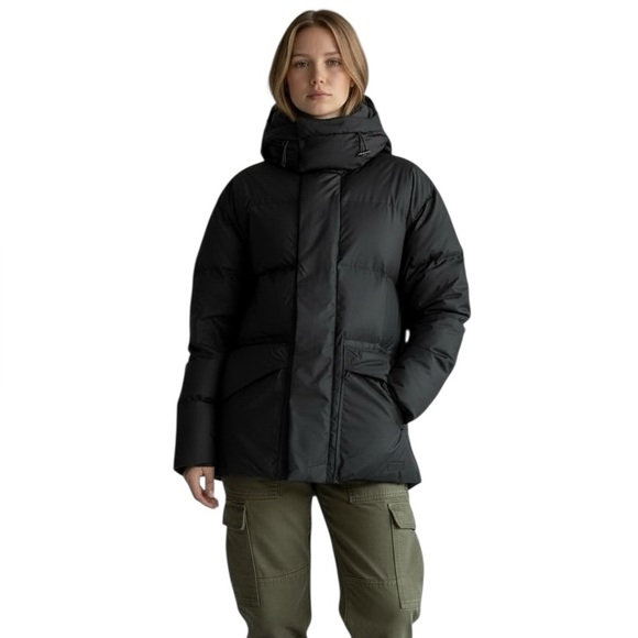 Rains Black Puffer Jacket Insulated Waterproof Super Warm Coat Small NEW - Picture 15 of 16